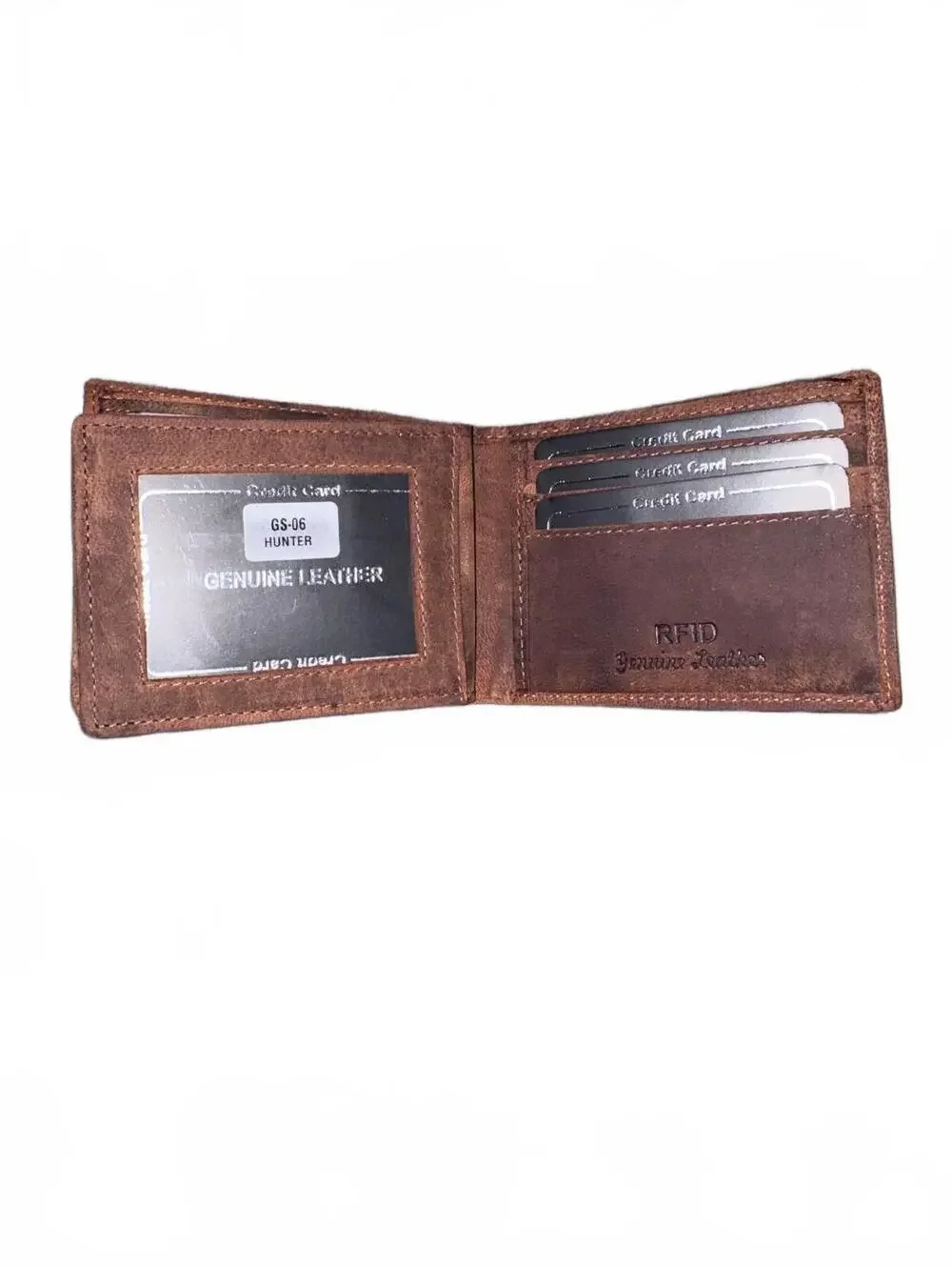Brown Genuine Leather RFID Wallet with Multiple Card Slots
